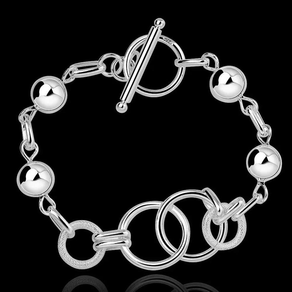 Gorgeous Circles & Beads w/Toggle 7.5 Inch Long Bracelet - Picture 6 of 6